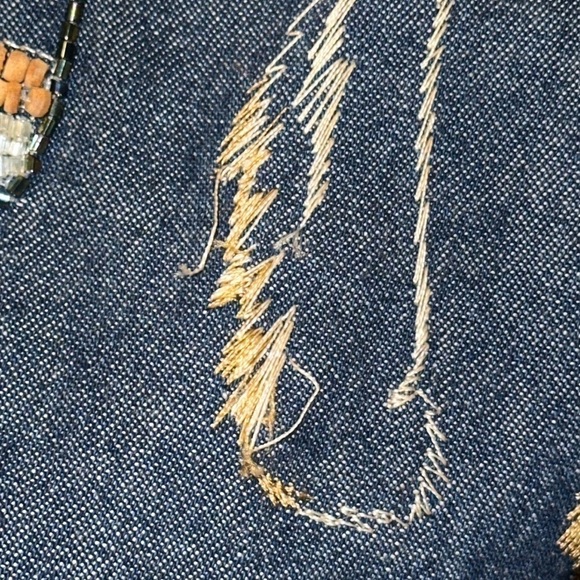 TOGETHER Vintage Denim Native American Indian Embellished Shirt Size 2X - Picture 8 of 8